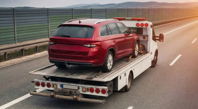 Guincho para carros em Araçatuba – carro sendo carregado em plataforma